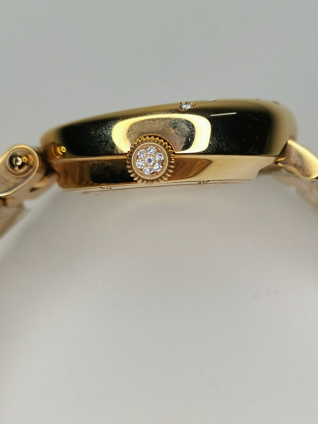 Korloff Swiss Diamond Ladies Watch – Mother of Pearl Dial – Moonphase – Gold Tone