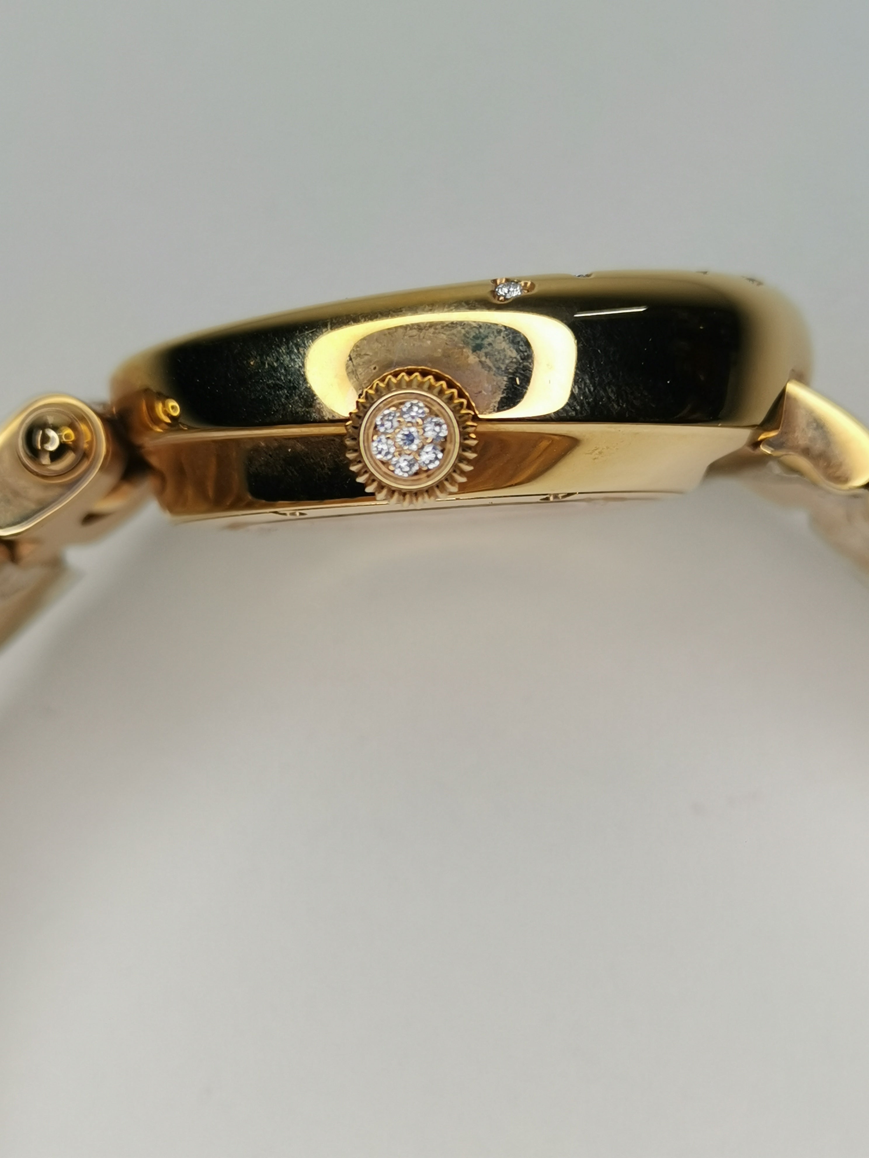 Korloff Swiss Diamond Ladies Watch – Mother of Pearl Dial – Moonphase – Gold Tone