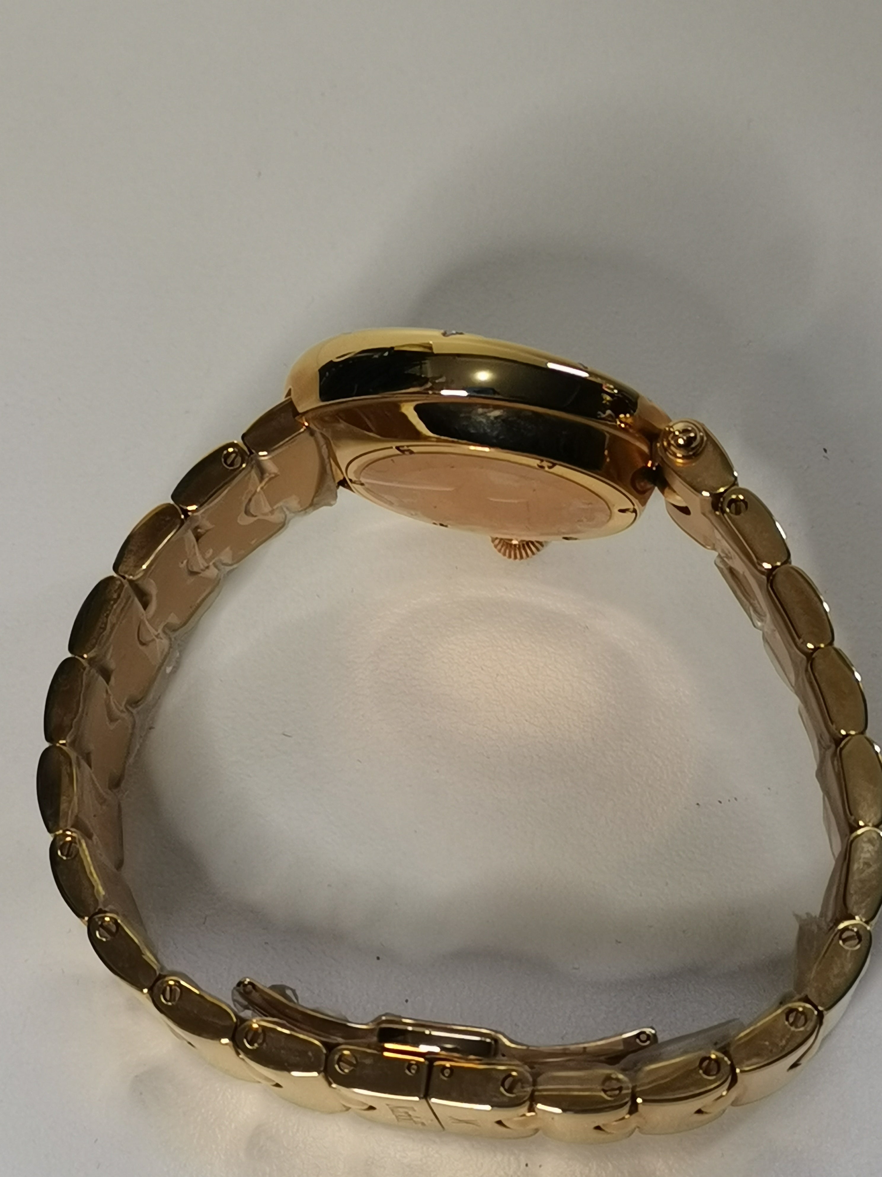 Korloff Swiss Diamond Ladies Watch – Mother of Pearl Dial – Moonphase – Gold Tone