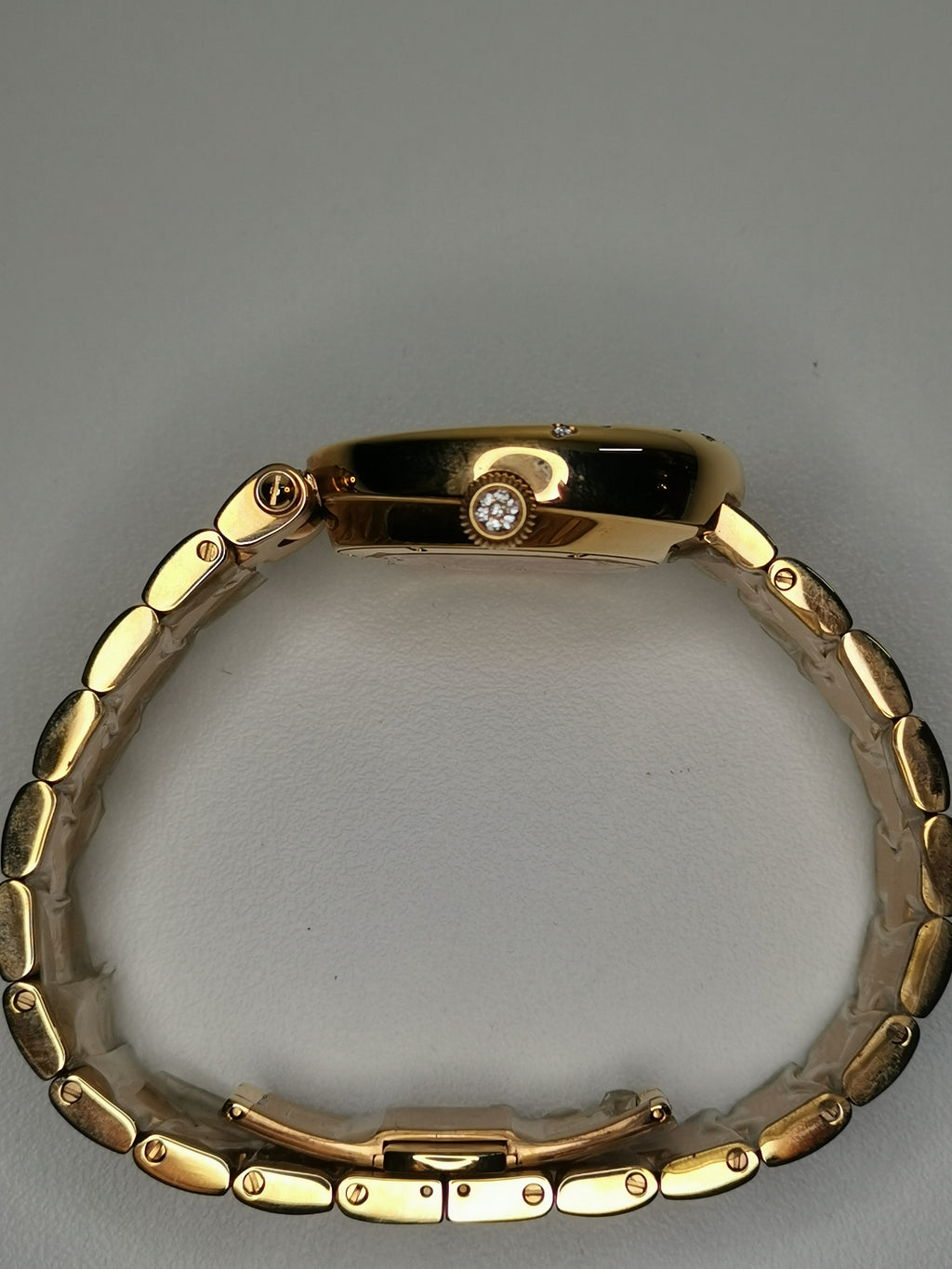 Korloff Swiss Diamond Ladies Watch – Mother of Pearl Dial – Moonphase – Gold Tone