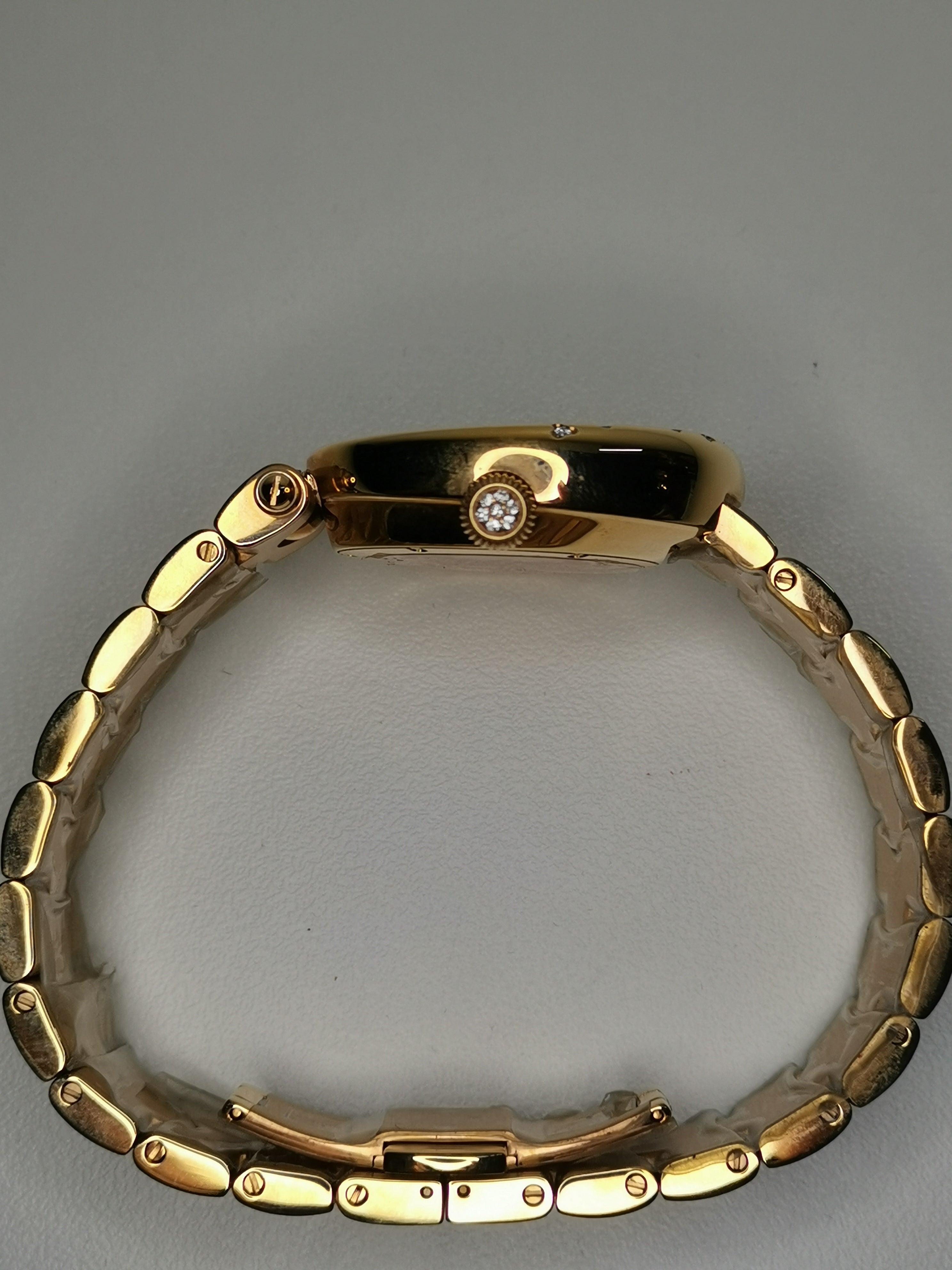 Korloff Swiss Diamond Ladies Watch – Mother of Pearl Dial – Moonphase – Gold Tone